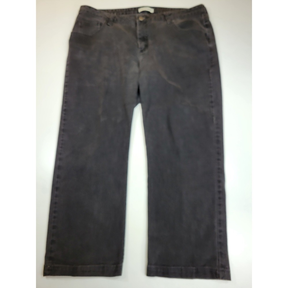 Riders by Lee Eased Black Jeans Womens 18W Petite Straight Leg Stretch Denim